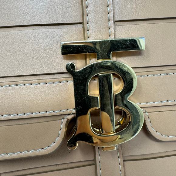 Burberry Small TB Bag Tan Leather Crossbody with Gold TB Logo — with Dust Bag - Picture 3 of 14